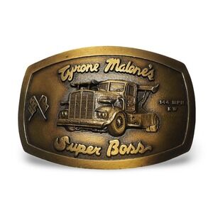 Indiana Metal Craft Tyrone Malone Super Boss Belt Buckle Mens OS Brass Vintage